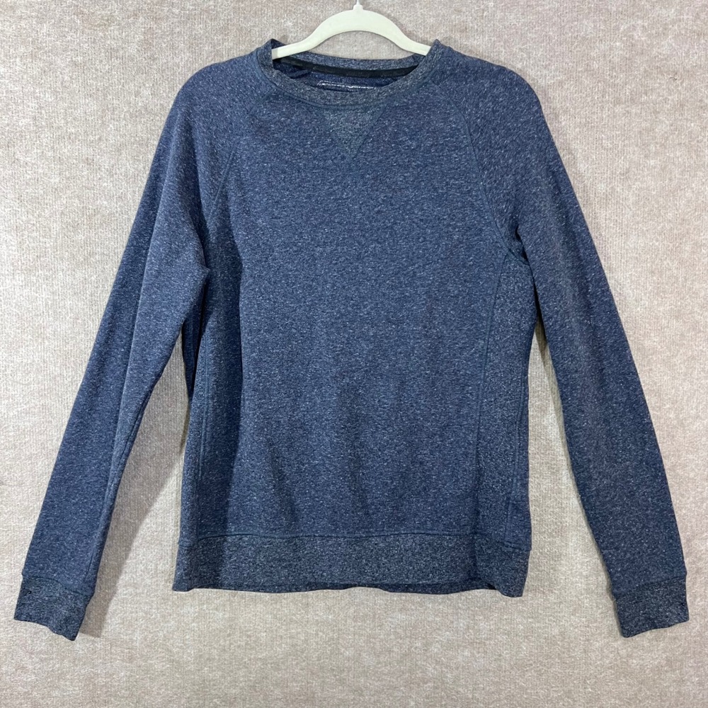 Eddie Bauer Sweatshirt Mens M Blue Heathered Lounge Crewneck Minimalist